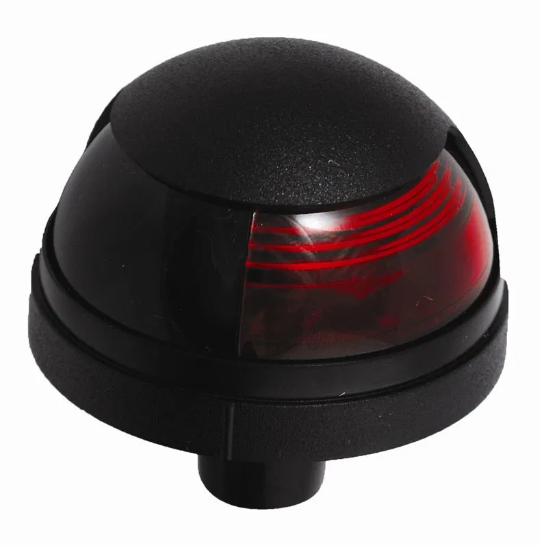 5040R7 – ATTWOOD MARI Navigation Light, Side Light Round Incandescent Red Lens Polycarbonate Lens Black Housing Polyc...
